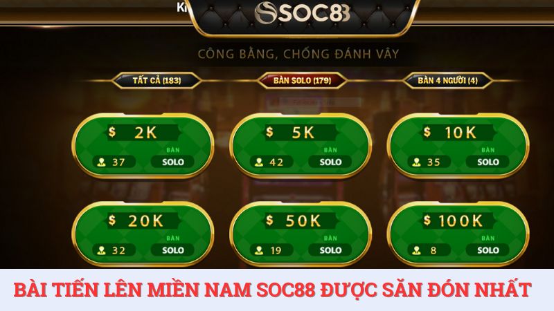 Bài Tiến lên miền Nam thuộc top đầu trò chơi được săn đón nhất hiện nay.