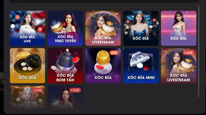 Hàng loạt tựa game xóc đĩa được nhà cái triển khai