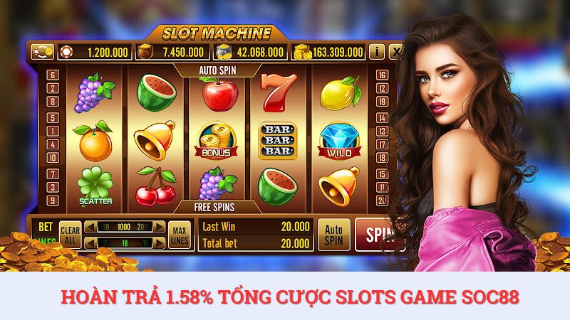Khuyến mãi hoàn trả Slots Game 1.58% hấp dẫn cho cược thủ