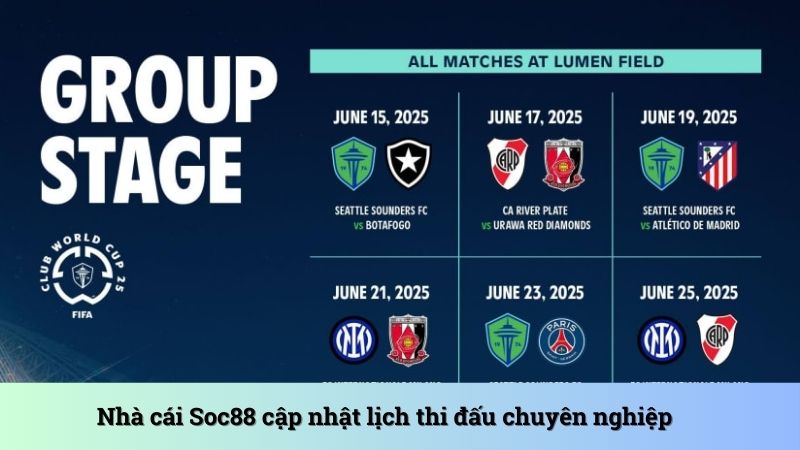 Nhà cái SOC88 cập nhật lịch thi đấu chuyên nghiệp