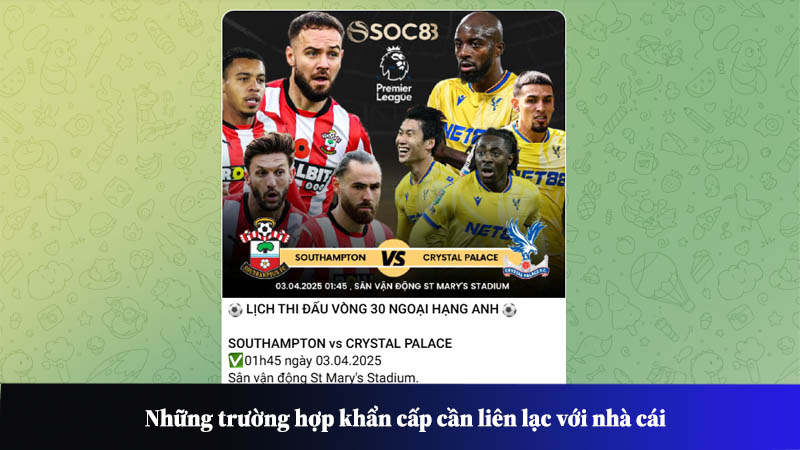 Những trường hợp khẩn cấp cần liên hệ với nhà cái