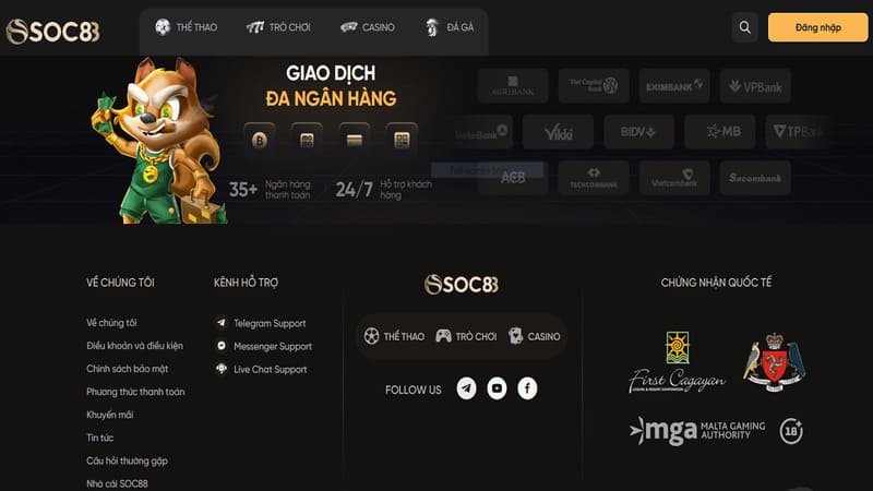 Nói về SOC88 là mối quan hệ chặt chẽ giữa các bộ phận hoạt động chuyên nghiệp.