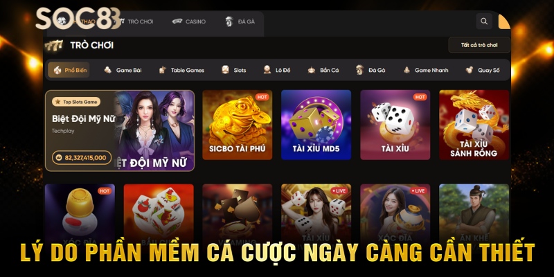 Lý do phần mềm cá cược ngày càng cần thiết