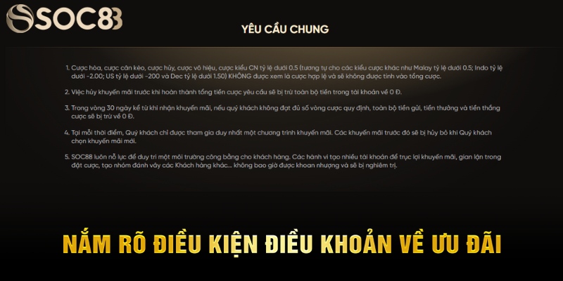 Nắm rõ điều kiện điều khoản về ưu đãi
