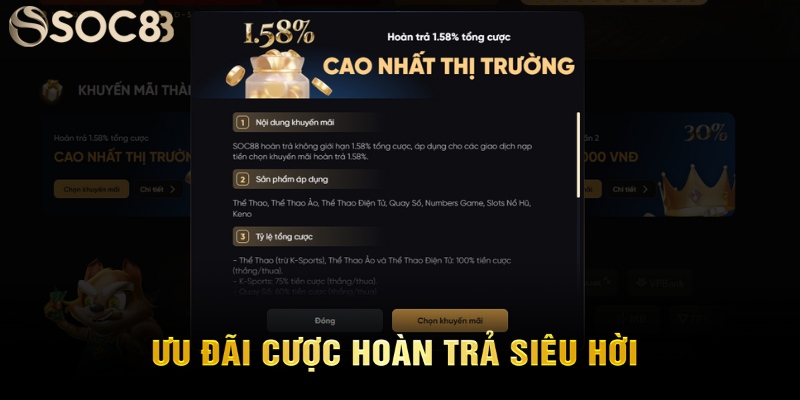 Ưu đãi cược hoàn trả siêu hời